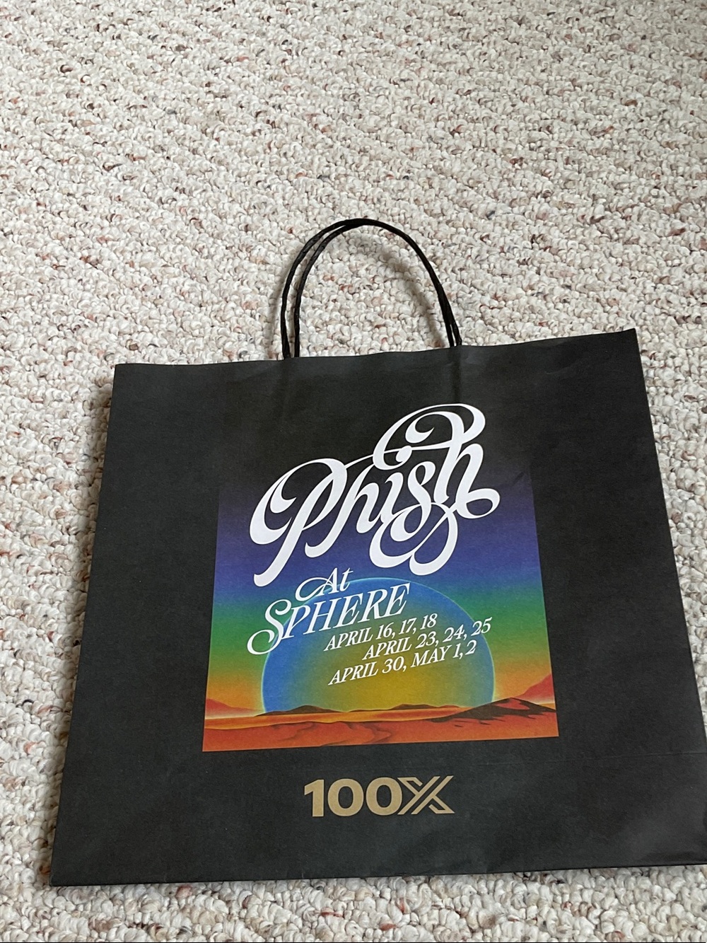 Phish At Sphere Black Gradient Logo paper Bag April 2026